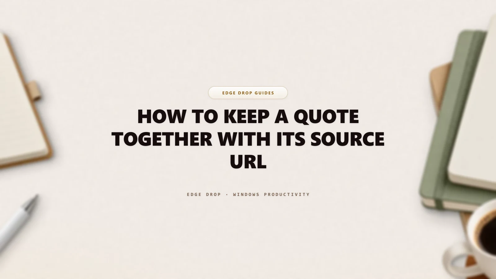 How to Keep a Quote Together With Its Source URL — Edge Drop Guide