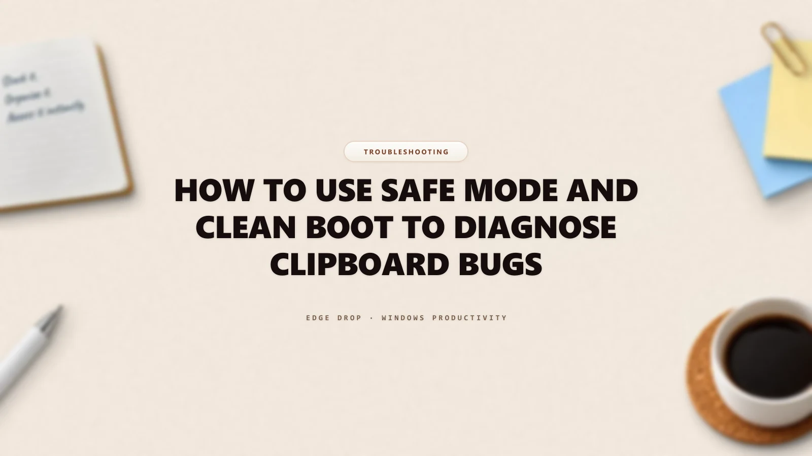 How to Use Safe Mode and Clean Boot to Diagnose Clipboard Bugs — Edge Drop Guide