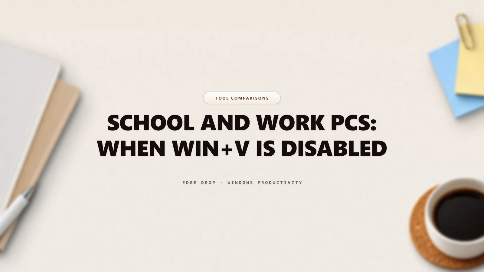 School and Work PCs: When Win+V Is Disabled — Edge Drop Guide
