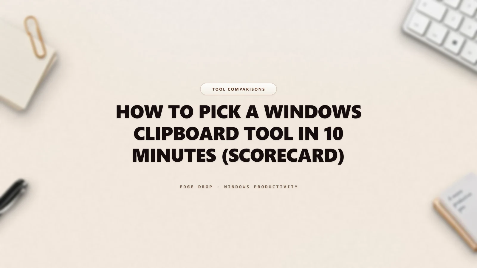 How to Pick a Windows Clipboard Tool in 10 Minutes (Scorecard) — Edge Drop Guide