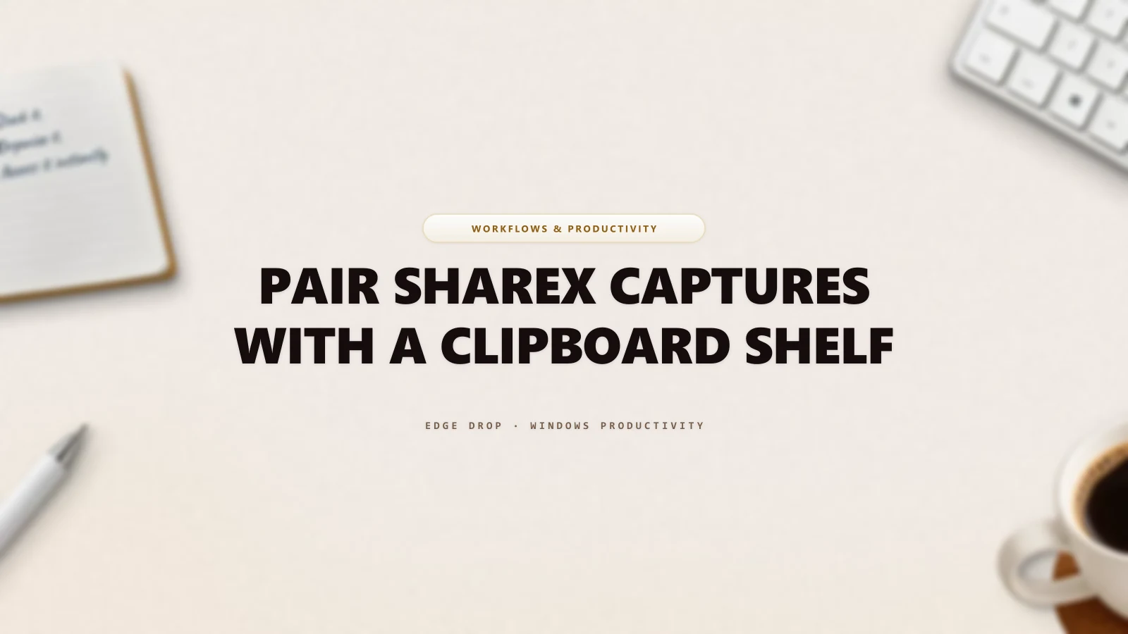 Pair ShareX Captures With a Clipboard Shelf — Edge Drop Guide