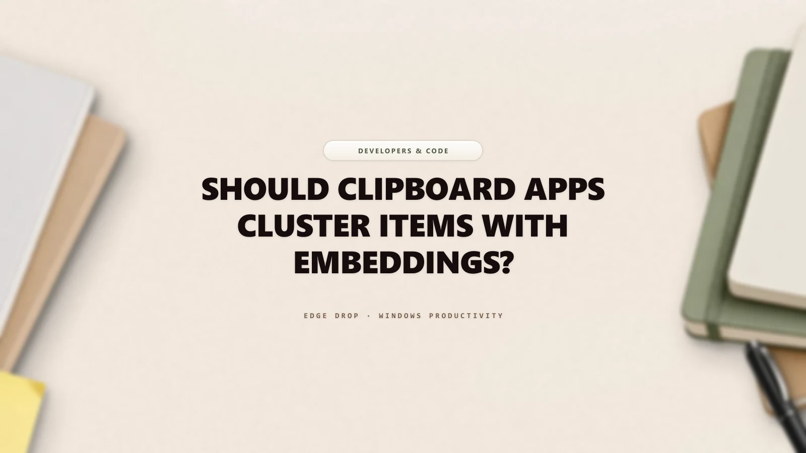 Should Clipboard Apps Cluster Items With Embeddings? — Edge Drop Guide