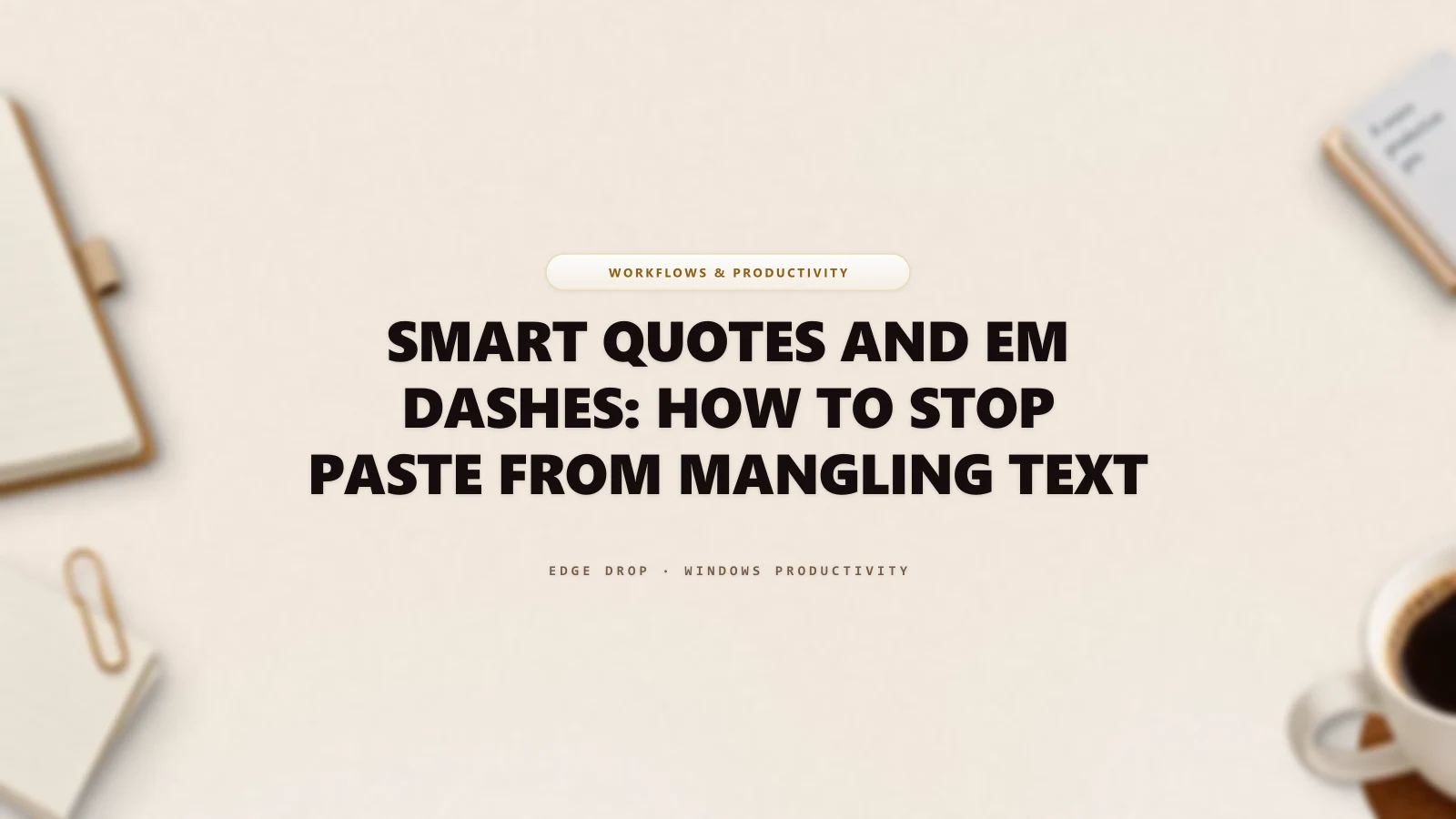 Smart Quotes and Em Dashes: How to Stop Paste From Mangling Text — Edge Drop Guide
