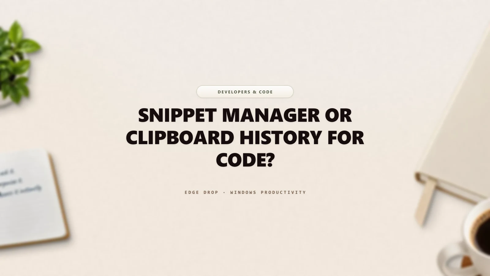 Snippet Manager or Clipboard History for Code? — Edge Drop Guide