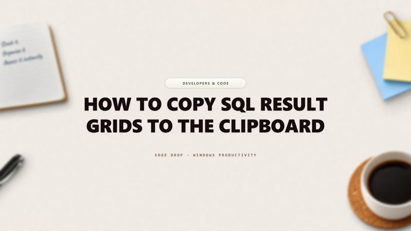 How to Copy SQL Result Grids to the Clipboard — Edge Drop Guide