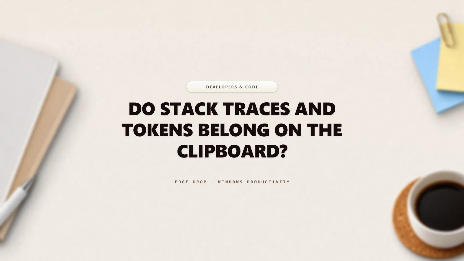 Do Stack Traces and Tokens Belong on the Clipboard? — Edge Drop Guide