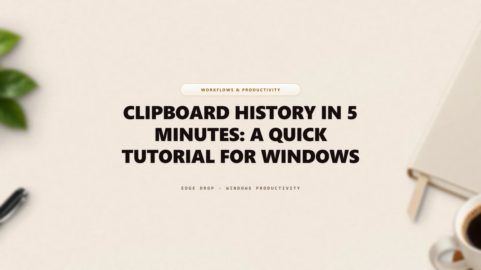Clipboard History in 5 Minutes: A Quick Tutorial for Windows — Edge Drop Guide