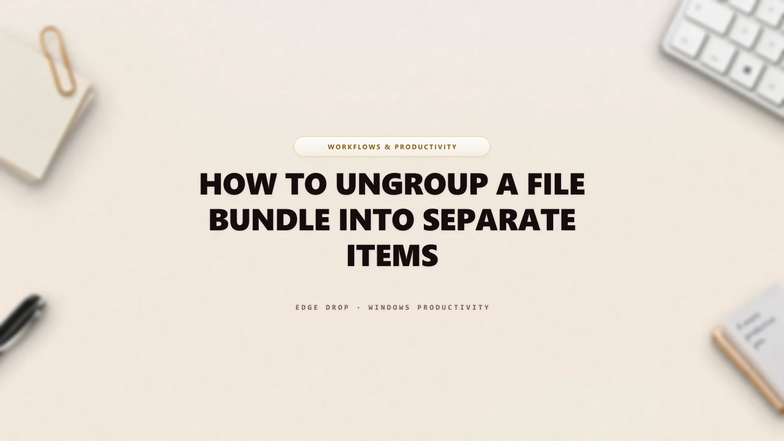 How to Ungroup a File Bundle Into Separate Items — Edge Drop Guide