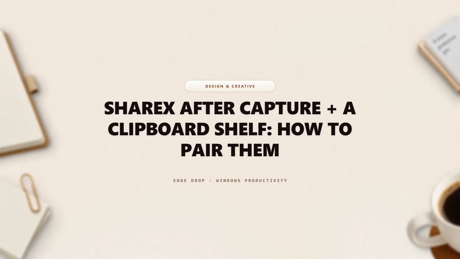 ShareX After Capture + a Clipboard Shelf: How to Pair Them — Edge Drop Guide