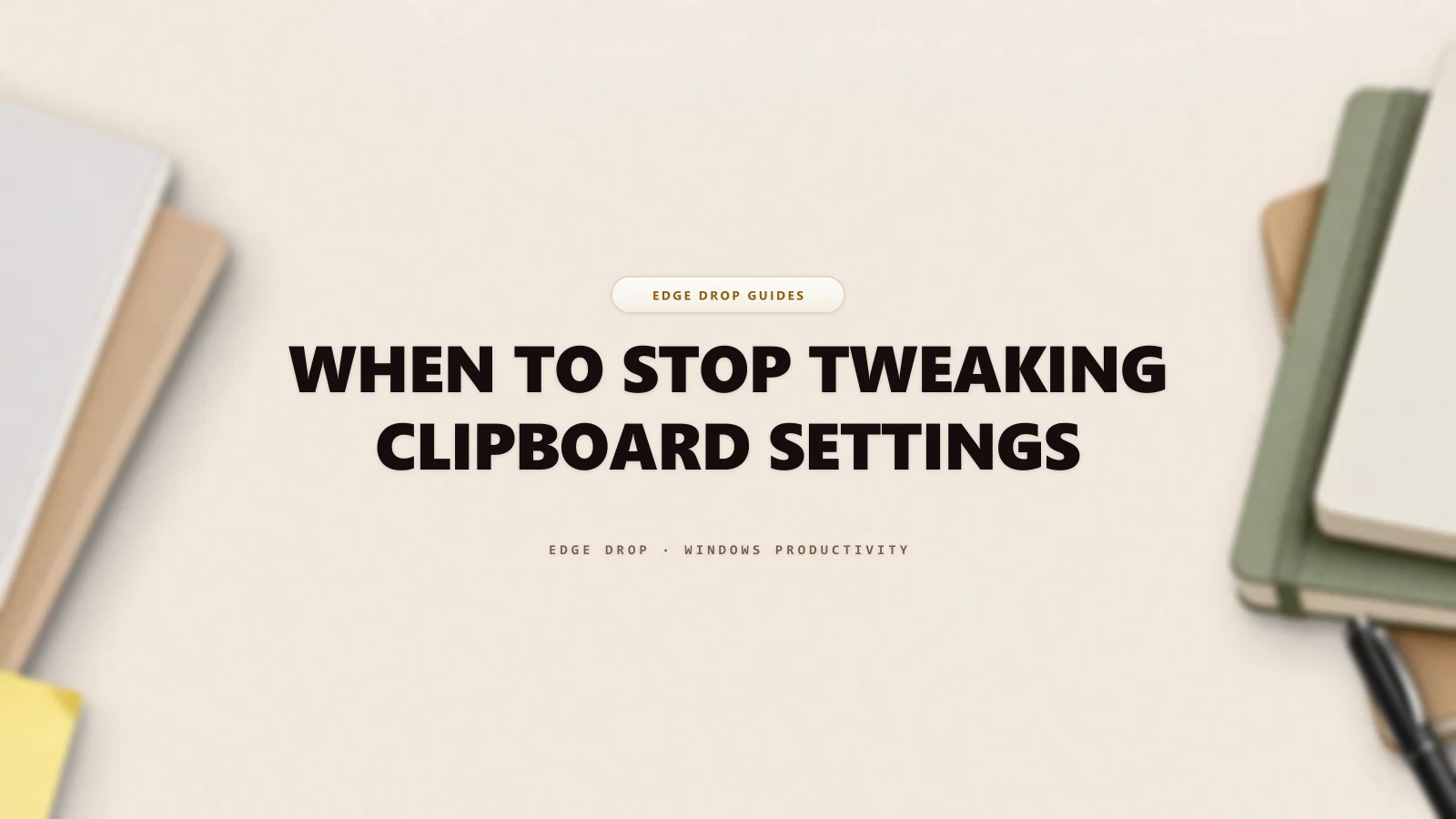 When to Stop Tweaking Clipboard Settings — Edge Drop Guide