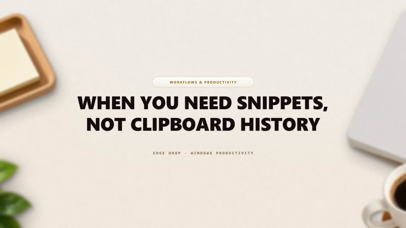 When You Need Snippets, Not Clipboard History — Edge Drop Guide