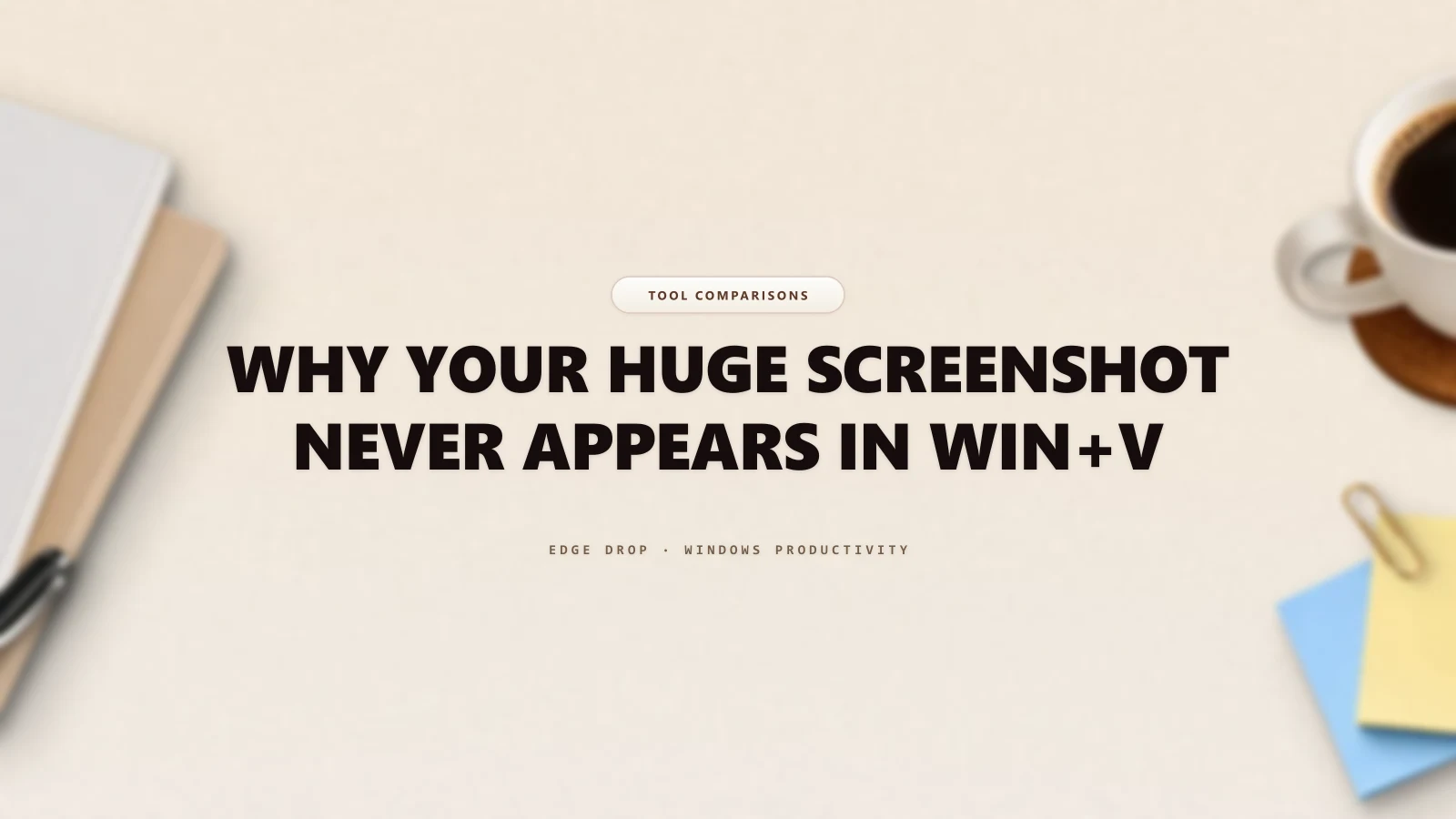 Why Your Huge Screenshot Never Appears in Win+V — Edge Drop Guide