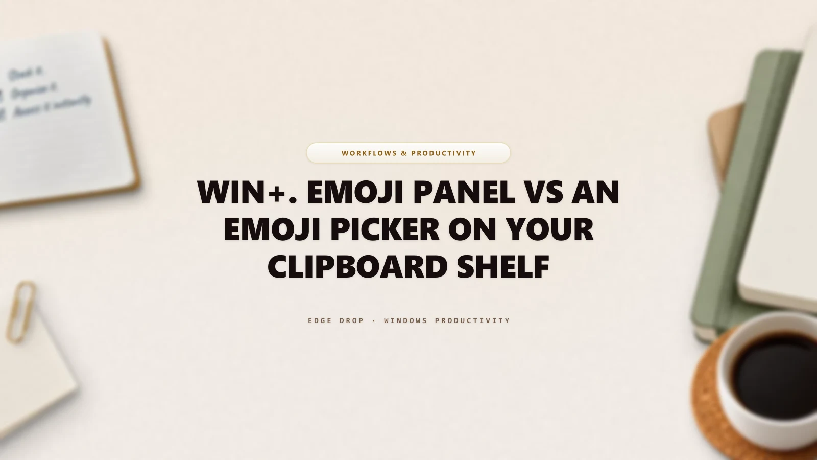 Win+. Emoji Panel vs an Emoji Picker on Your Clipboard Shelf — Edge Drop Guide