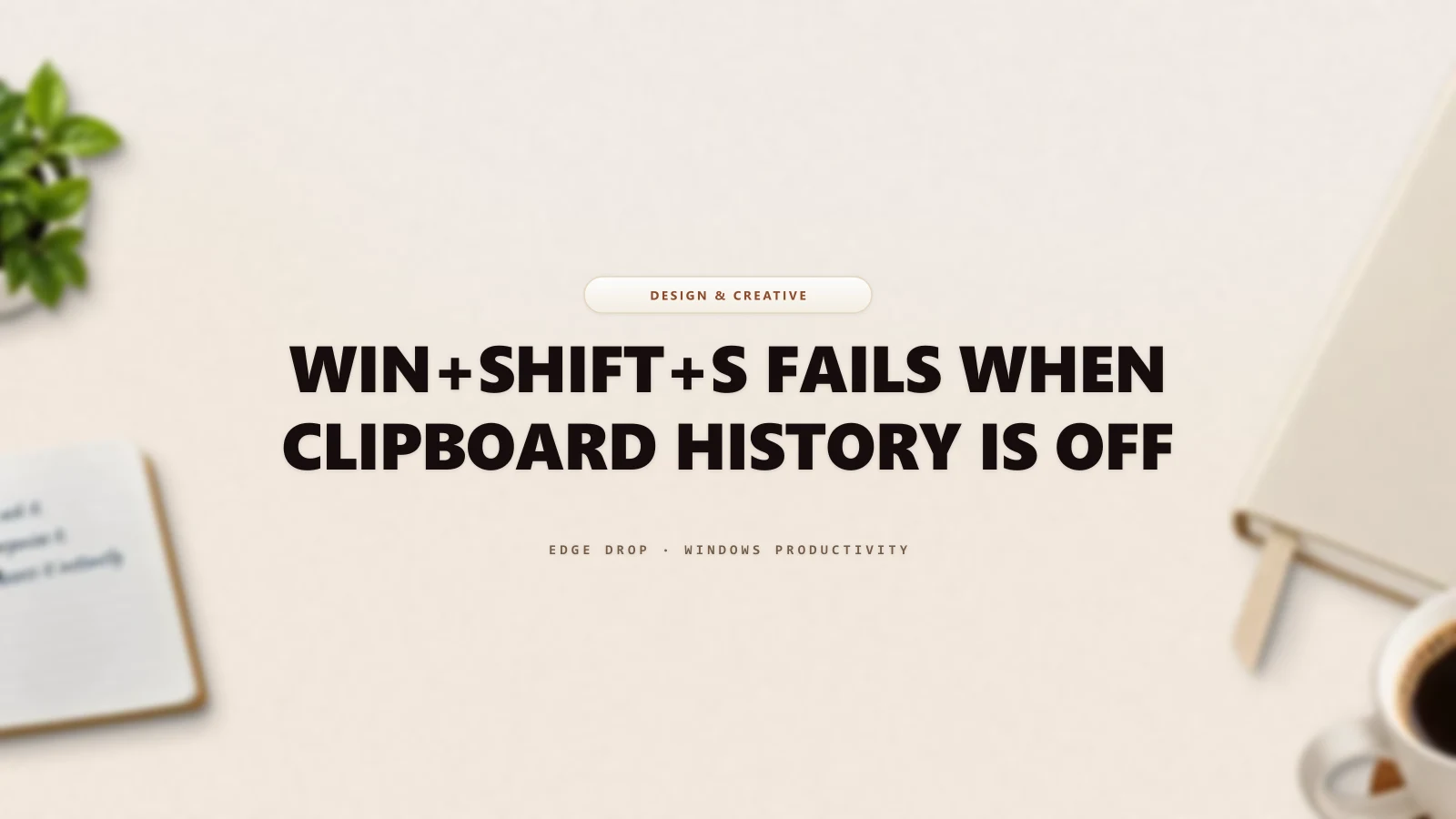 Win+Shift+S Fails When Clipboard History Is Off — Edge Drop Guide