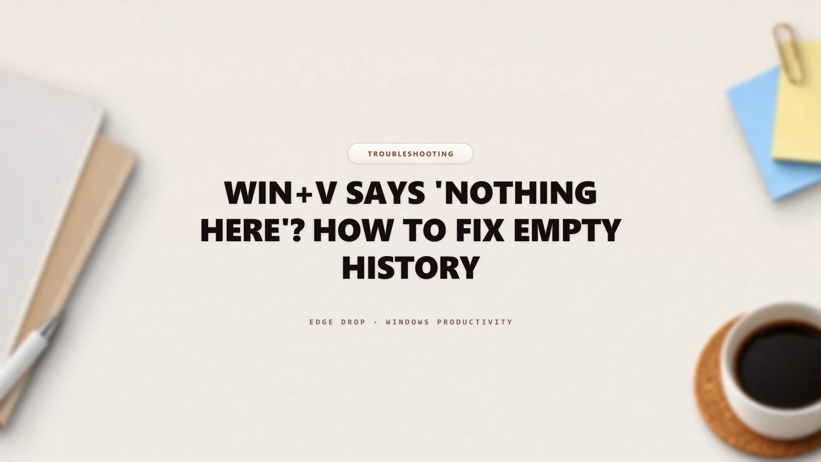 Win+V Says 'Nothing Here'? How to Fix It — Edge Drop Guide