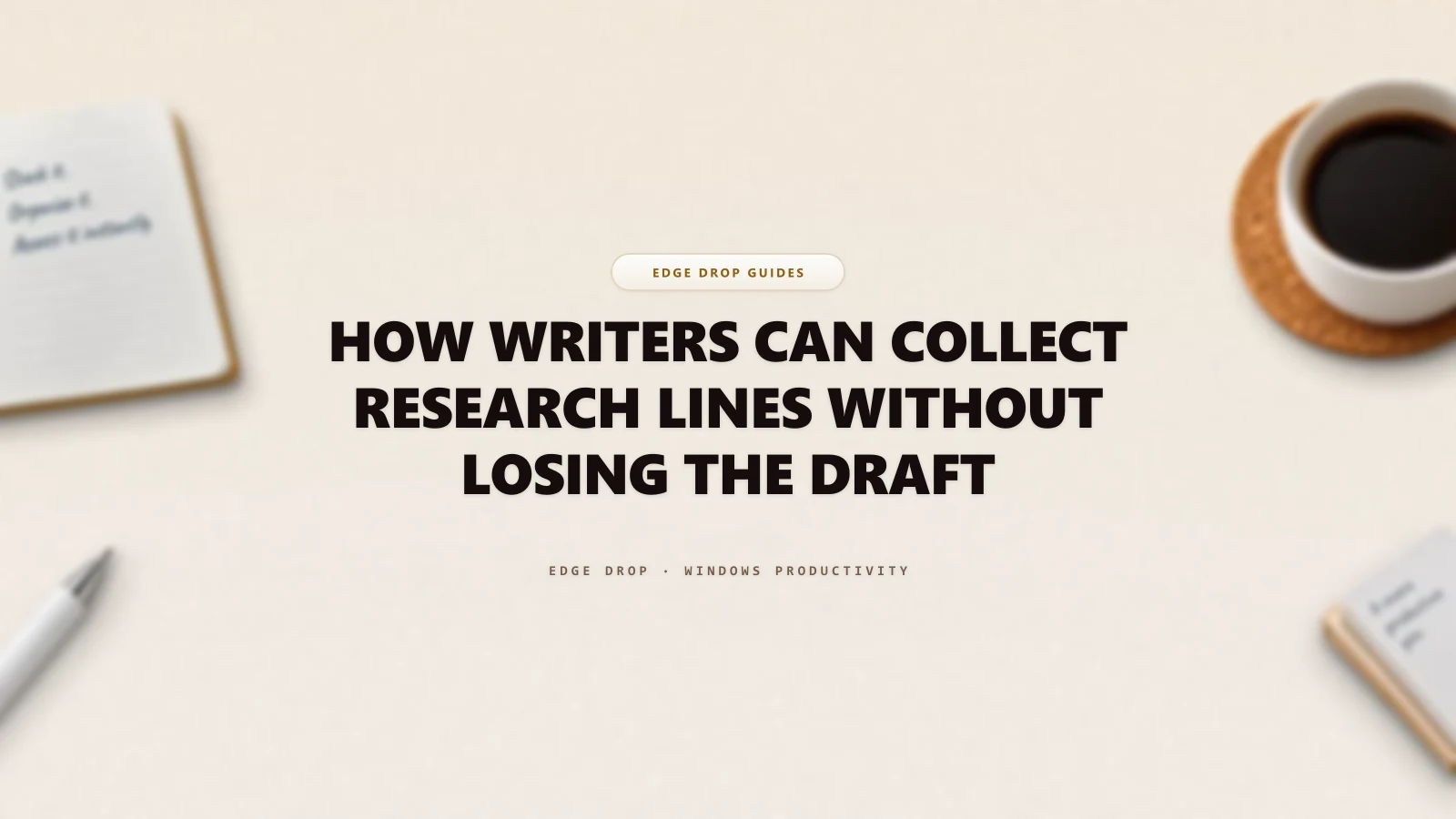 How Writers Can Collect Research Lines Without Losing the Draft — Edge Drop Guide